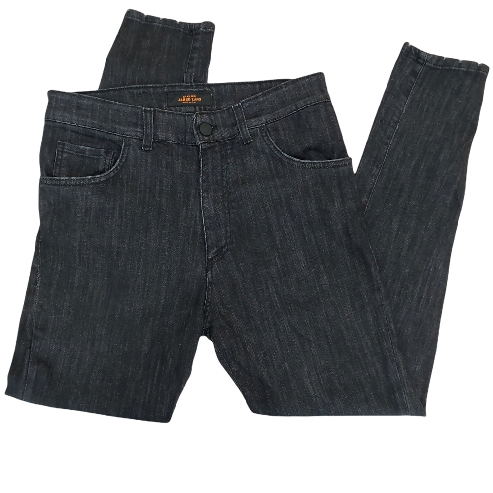 Jared Lang Atelier Distressed JN-828 Skinny Jeans Black 32 Men's Luxury Denim